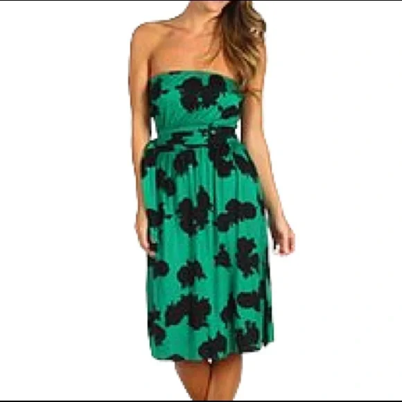 green emerald velvet dress Rachel Strapless Draped Dress